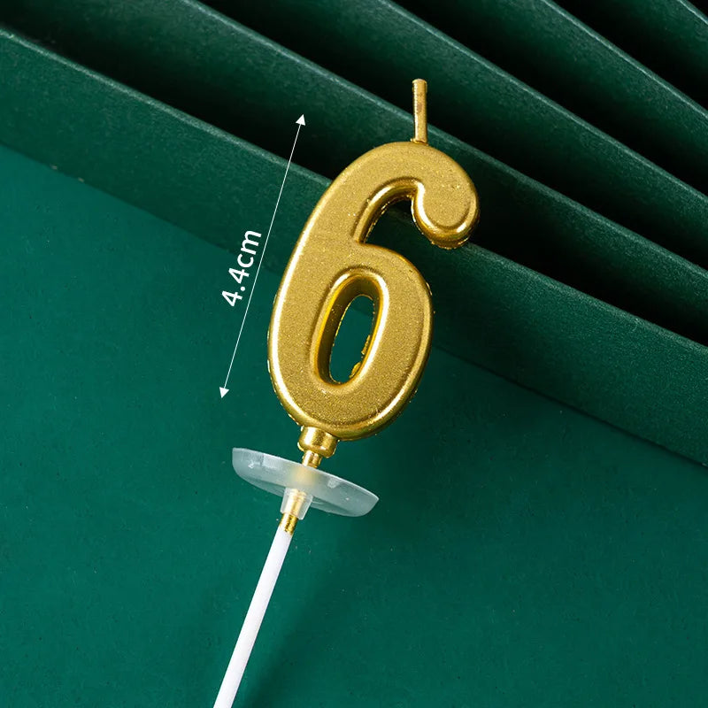 3D Gold Diamond Number Candles Large Birthday Cake Topper Wedding Anniversary Party Decorations for Home Celebration Supplies Oasis Select style B 6