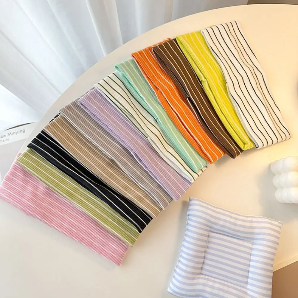 Fashion Y2K Stripes Headbands Elastic Sweat-absorbent Yoga Headband Women's Hairband Hair Accessories Oasis Select