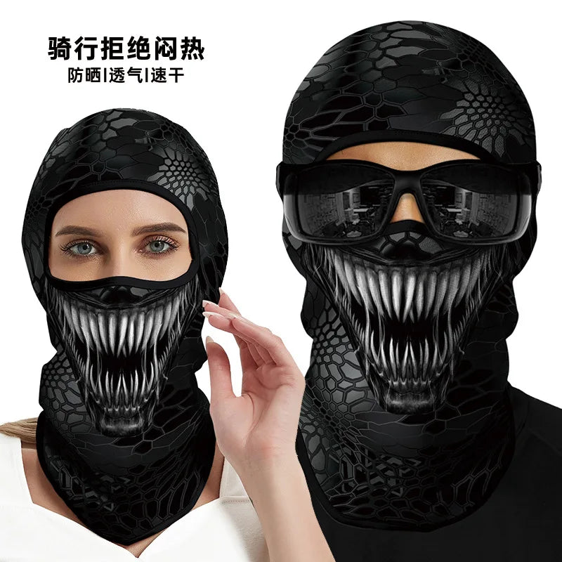 3D Funny Mask Motorcycle Face Cover Ski Mask Joker Skull Balaclava Headgear Outdoor Hiking Camping Neck Gaiter Bandana Scarf Men Oasis Select PURPLE