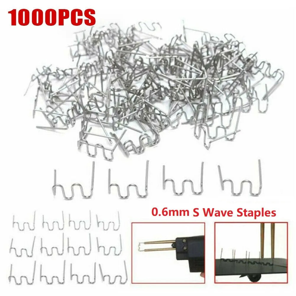 1000pcs 0.6mm Welding Nails S Wave Staples For Car Bumper Bodywork Plastic Stapler Repair Kit High Quanlity Oasis Select