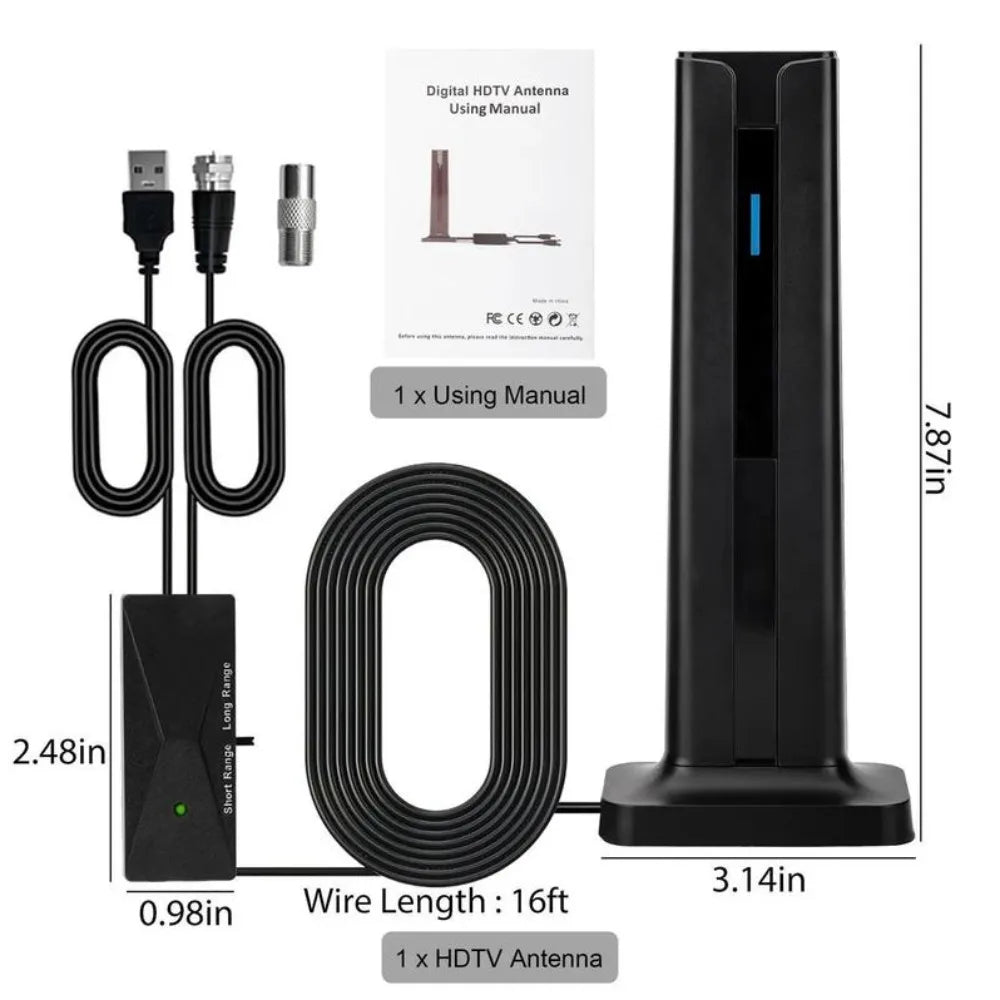 2025 New Indoor Digital TV Antenna HDTV T Type Terrestrial Wave Vertical Antenna Stable Signal Reception Oasis Select black
