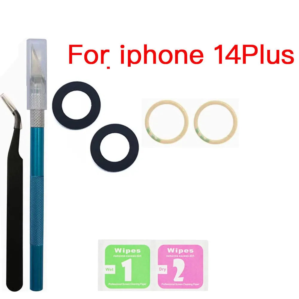 iPhone 11–14 Rear Camera Glass Lens Replacement Kit + Tools