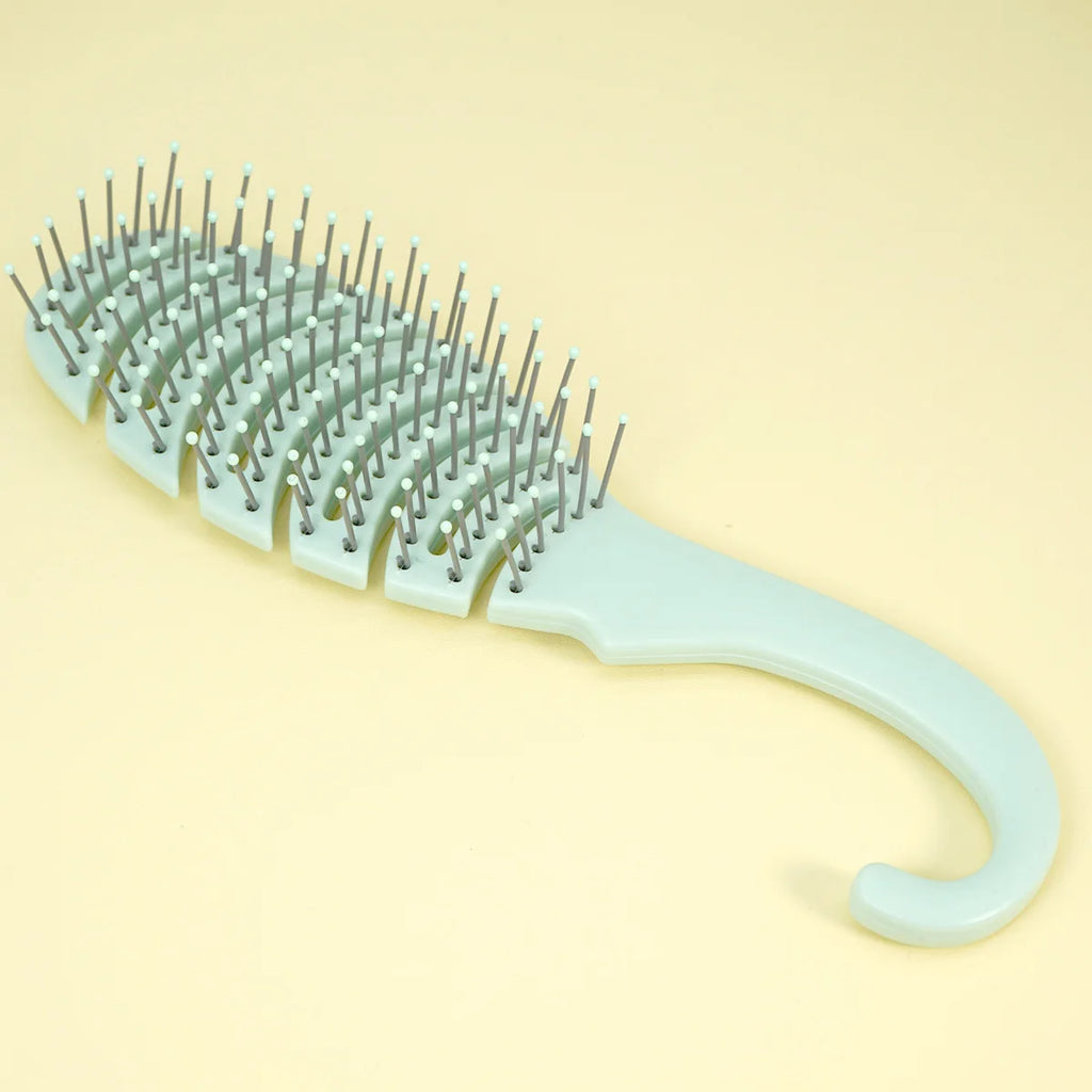 Pastel Vent Hair Brush – Hollow Grid, Hook Handle, Gentle Bristles Vent Hair Brush Oasis Select S3865-green-02
