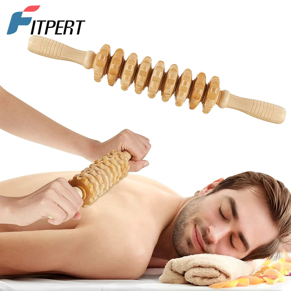 1 PCS Wood Massage Roller Trigger Points Home Gym Manual Wooden Fascia Massage Roller for Release Cellulite Sore Muscle Blasting Oasis Select