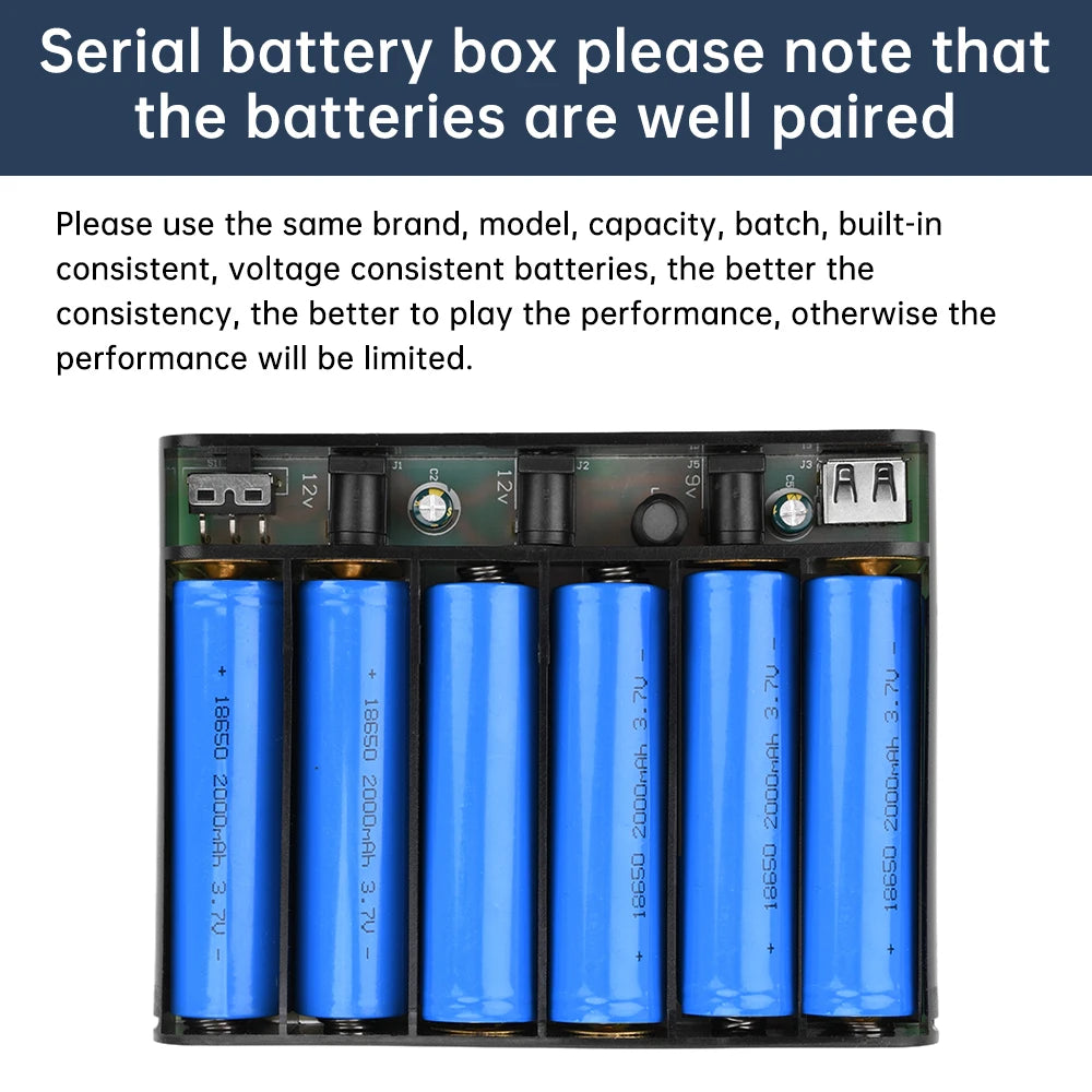 6x18650 Lithium Battery Welding-Free Diy Kit Dc Ups Power Supply Optical Modem Router Uninterruptible Power Supply 5V 9V 12V Oasis Select