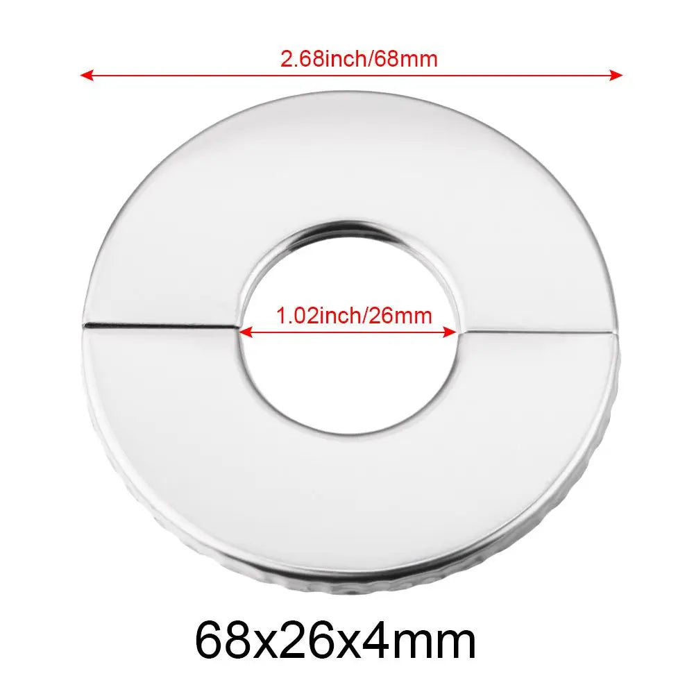 1Pcs Stainless Steel Water Pipe Wall Covers Self-Adhesive Shower Faucet Decorative Cover Chrome Finish Bathroom Accessories Oasis Select 68x26x4mm