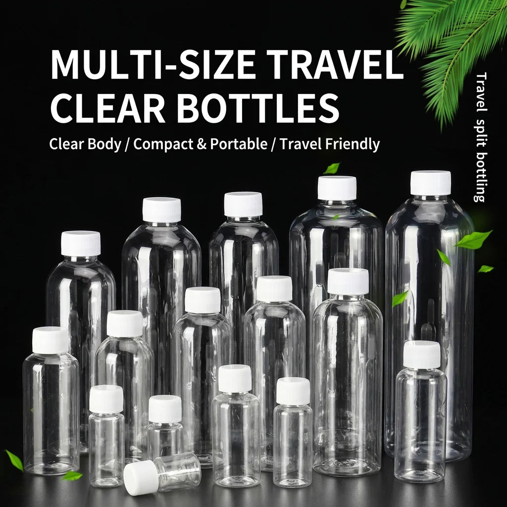 Clear PET Refillable Bottle – Leakproof Screw Cap & Foil Gasket