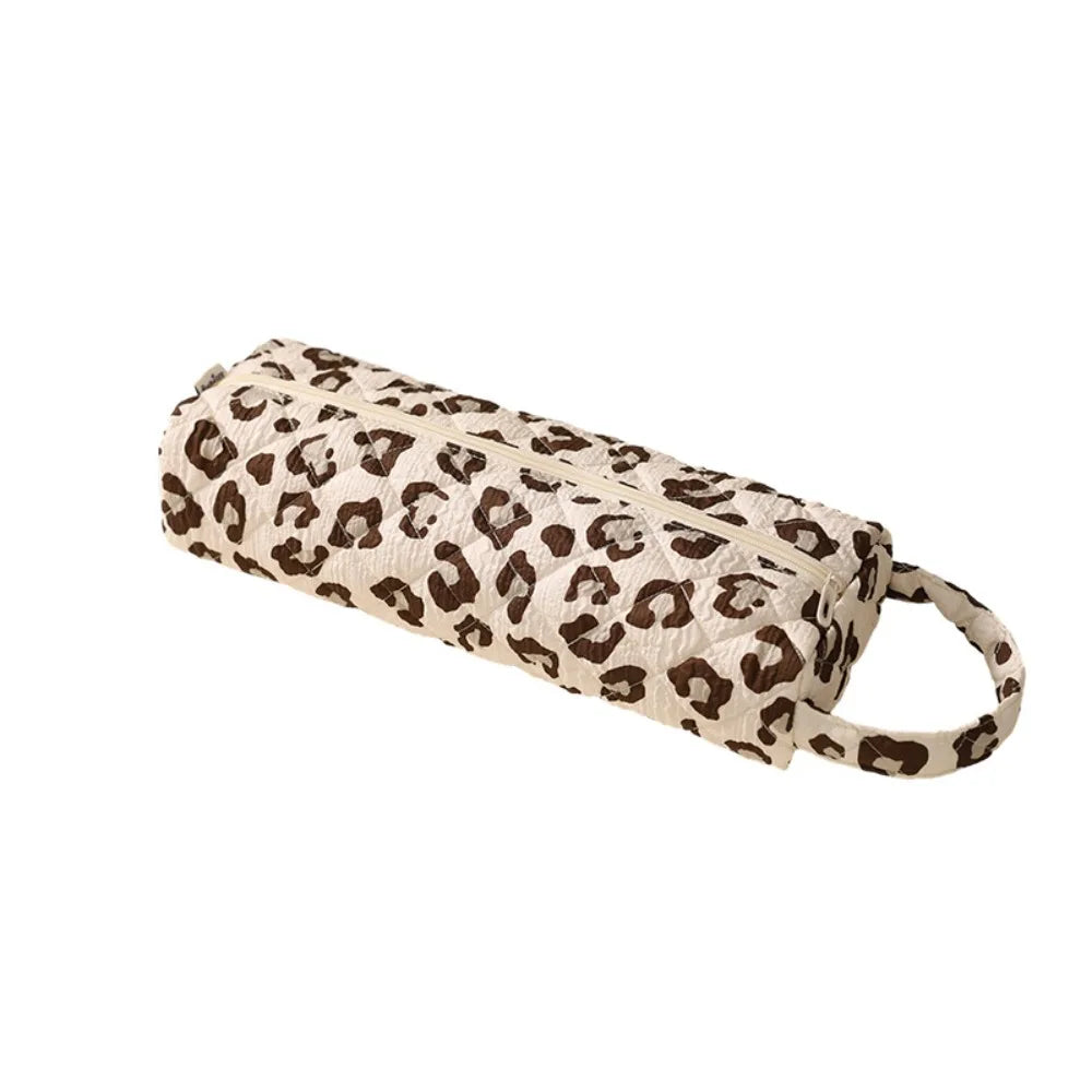Quilting Cotton Hair Dryer Storage Bag Large Capacity Dustproof Curler Storage Bag Soft with Handle Carrying Case for Travel Oasis Select Leopard Print