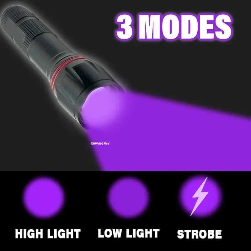 395nm LED UV Flashlight Rechargeable Zoomable Torch Light for Pet Urine Stain Detector Tools Lantern Money Fluorescer Detector Oasis Select