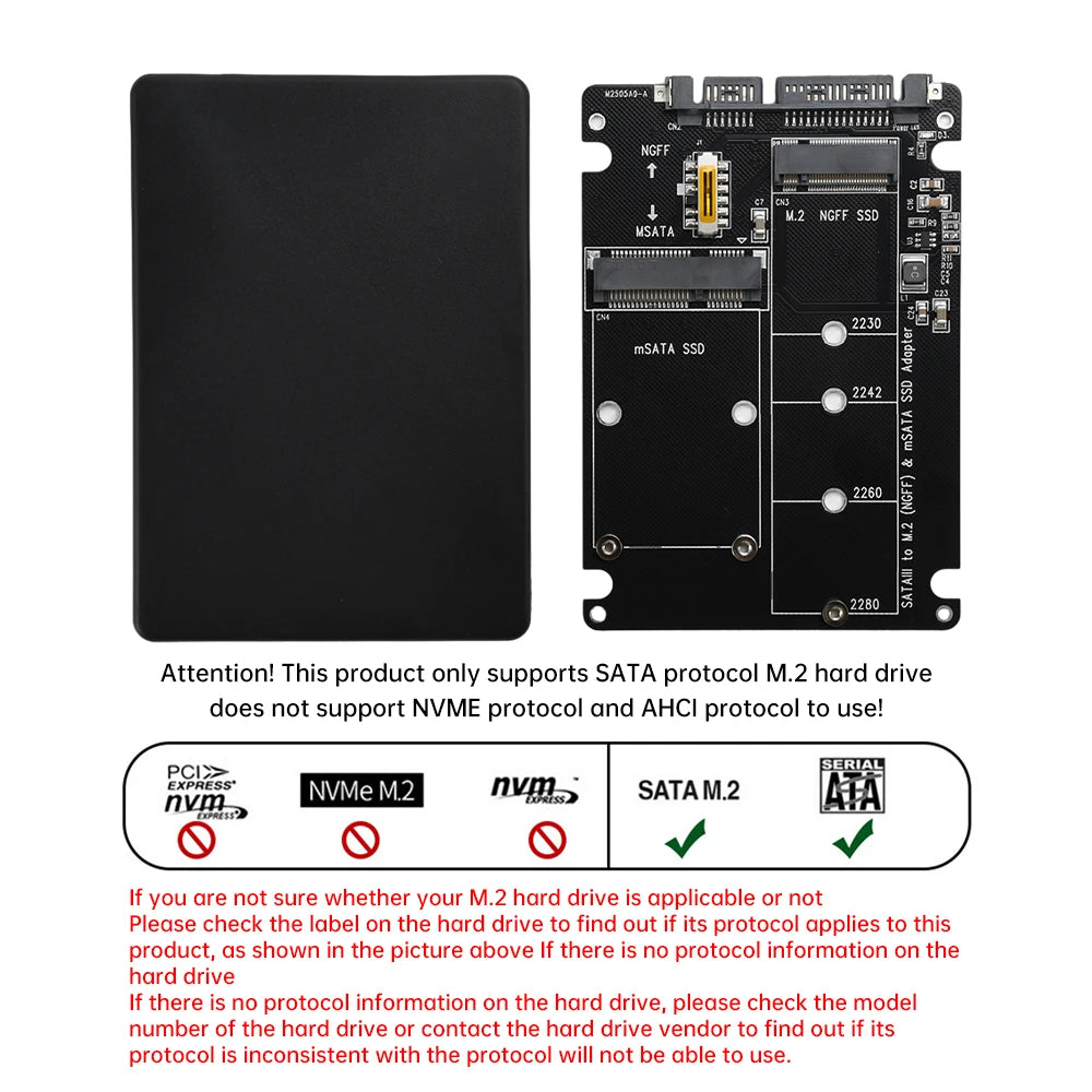 M. 2 Solid State SSD to SATA 3.0 External Hard Disk Box NGFF MSA to Serial Port Adapter Dual Use 2-in-1 Adapter Board Oasis Select