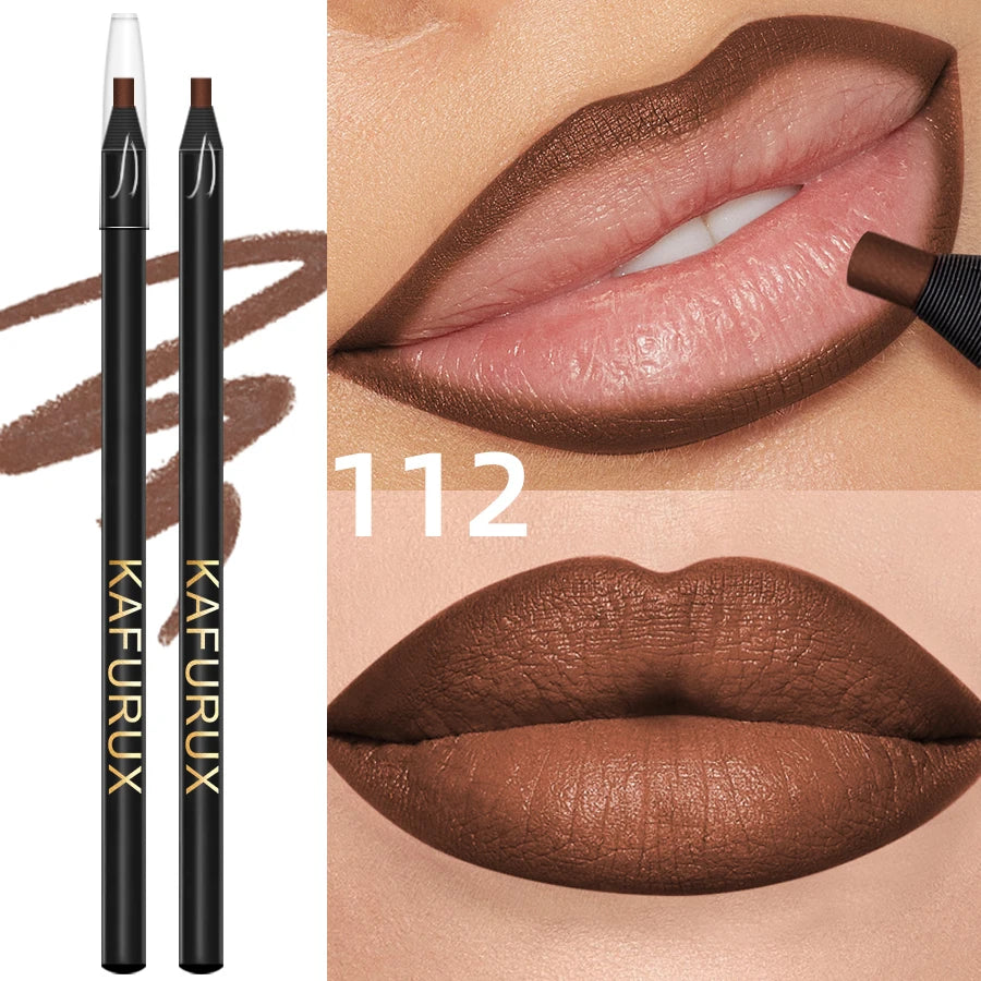 KAFURUX Waterproof Matte Lip Liner | 12 Colors, Long-Lasting