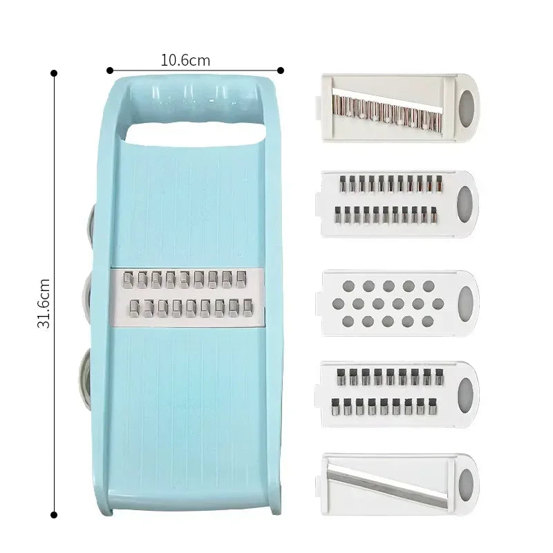 Mandoline Slicer for Kitchen 7-in-1 Mandoline Food Slicer,Potato/Cheese/Vegetable/Carrot/Cucumber Grater Oasis Select BLUE KIT