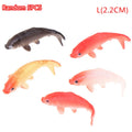 5pcs Dollhouse Miniature Model Fish Carp Simulation Animals For Kids Toys DIY Decorative Goldfish Figurines Home Decor Oasis Select L