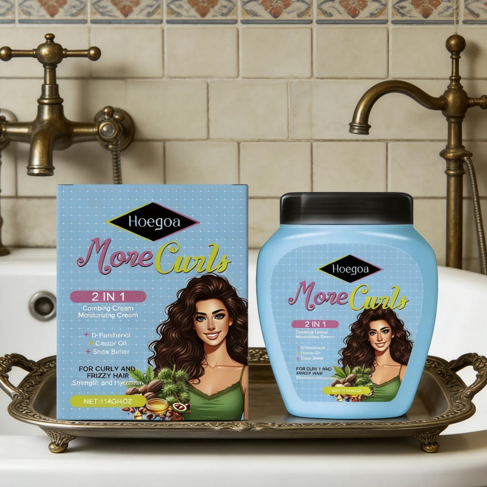 Hoegoa 2-in-1 Combing Cream – Anti-Frizz & Shine 114g Leave-In Hair Cream Oasis Select