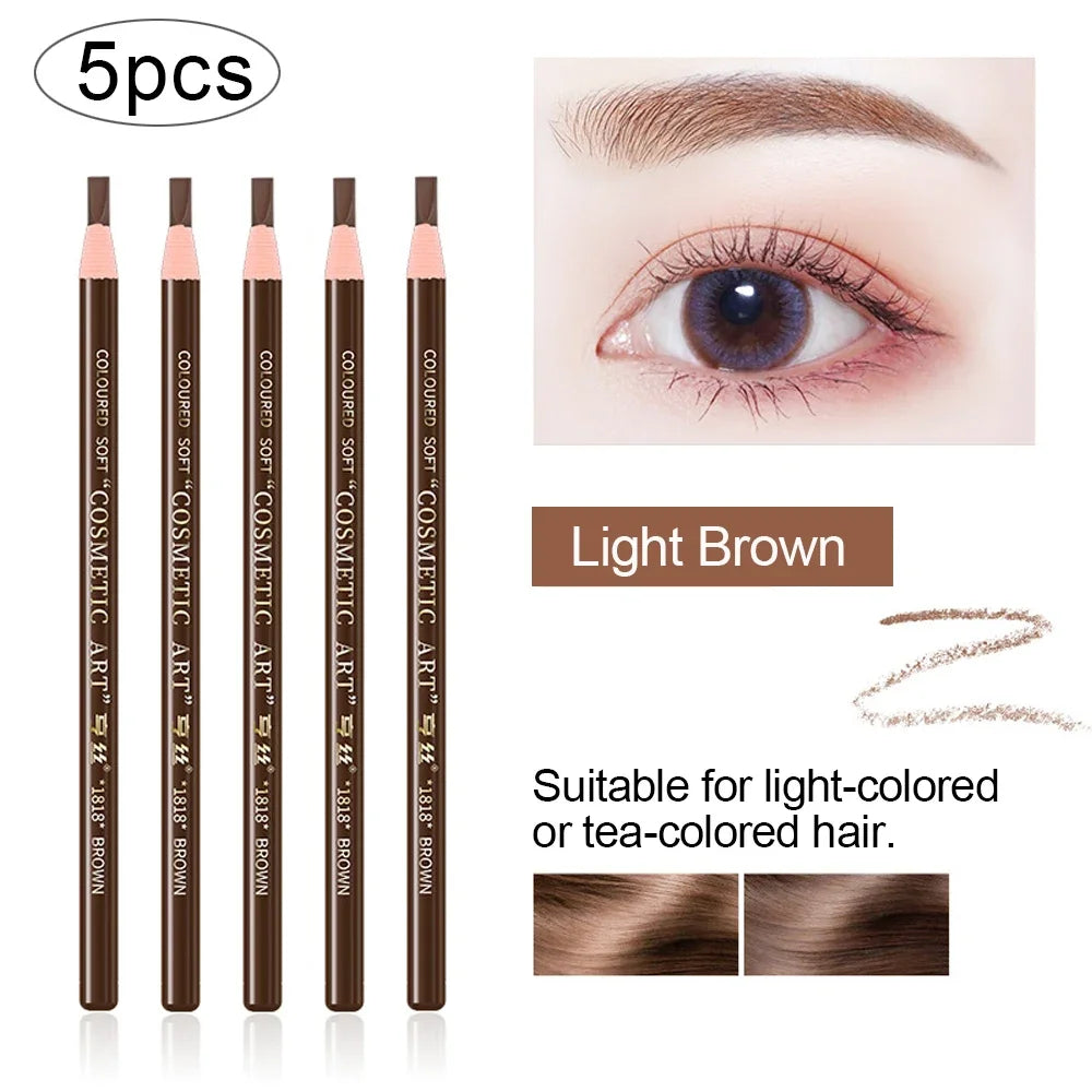 5-Piece Microblading Eyebrow Pencil Set – Waterproof Brow Pen