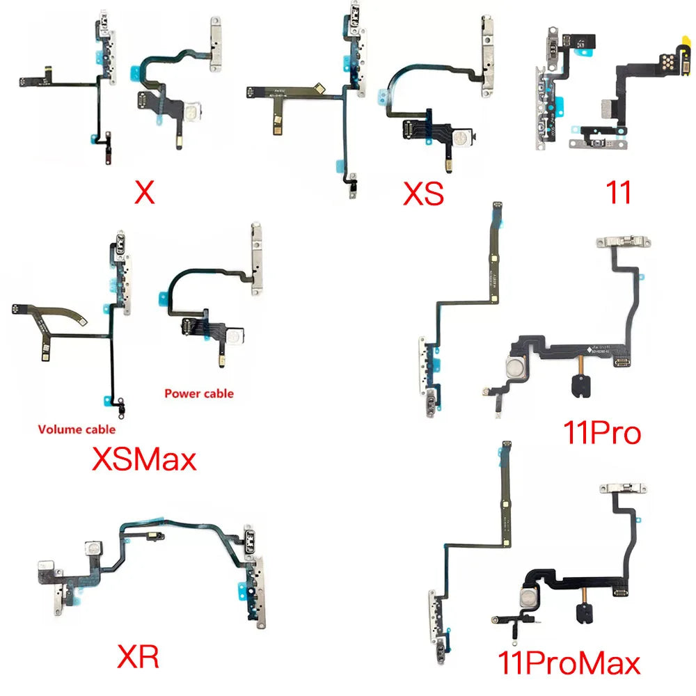 Power Volume Silent Flex Cable iPhone X XR XS 11 Pro Max