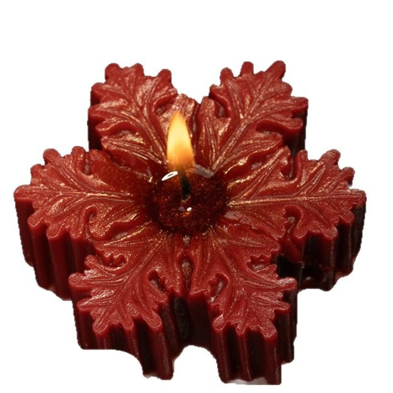 1pcs Low Temperature Wax Christmas Three Dimensional Snowflake Aromatherapy Candle Decoration Props Atmosphere Ornaments Oasis Select