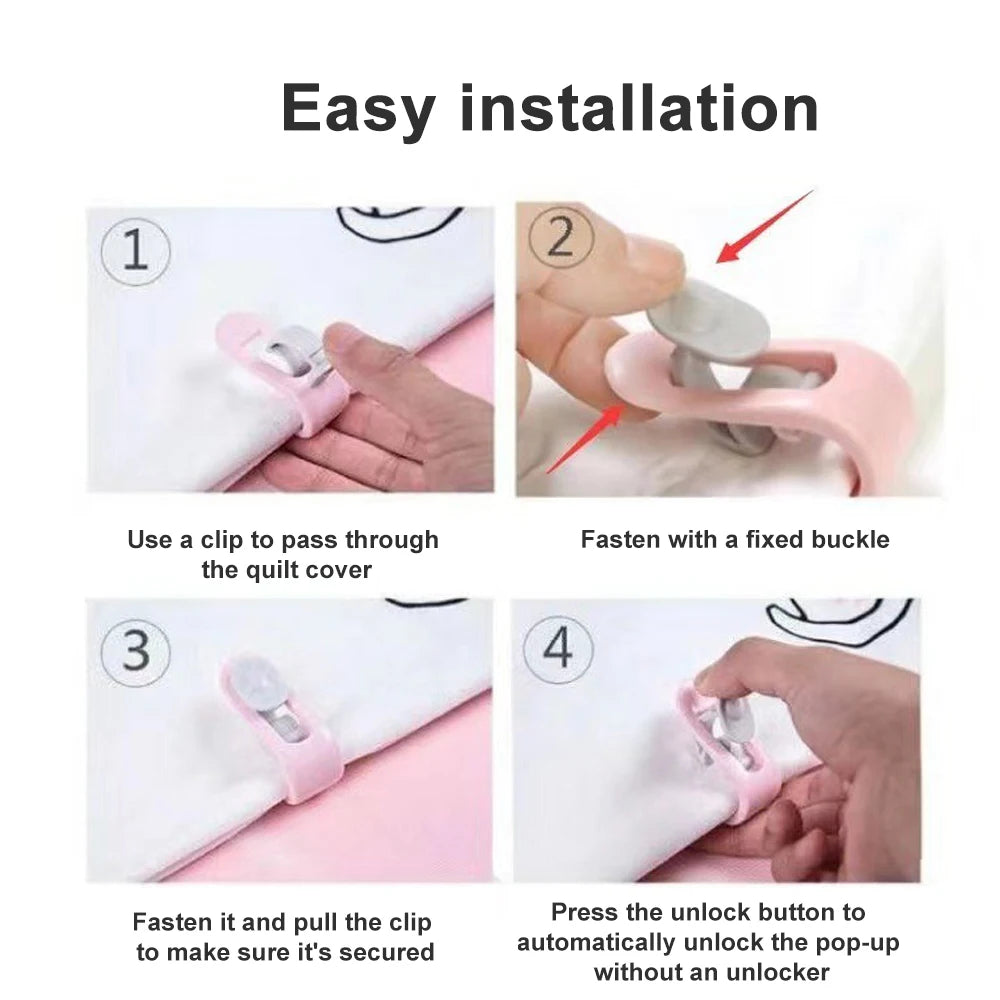 6pc Bed Sheet Clips Quilt Fasteners Quilt Drying Clips Bed Sheet Drying, Non-Slip Curtain Clips Duvet Cover Clamps Fixing Device Oasis Select