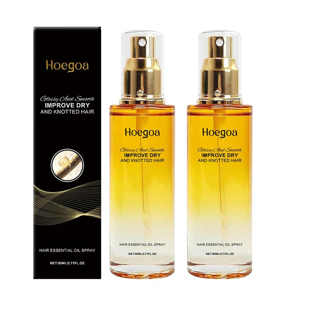 Hair Care Essential Oil Spray Improves Dry And Frizzy Hair, Smoothes Non-Greasy Lightweight Hair Soft Essential Oil Spray 1/2PCS Oasis Select 80ml X2