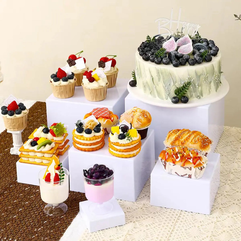 5pcs/6pcs acrylic white/transparent cake display rack suitable for business birthday banquets, weddingsholiday decoration racks Oasis Select