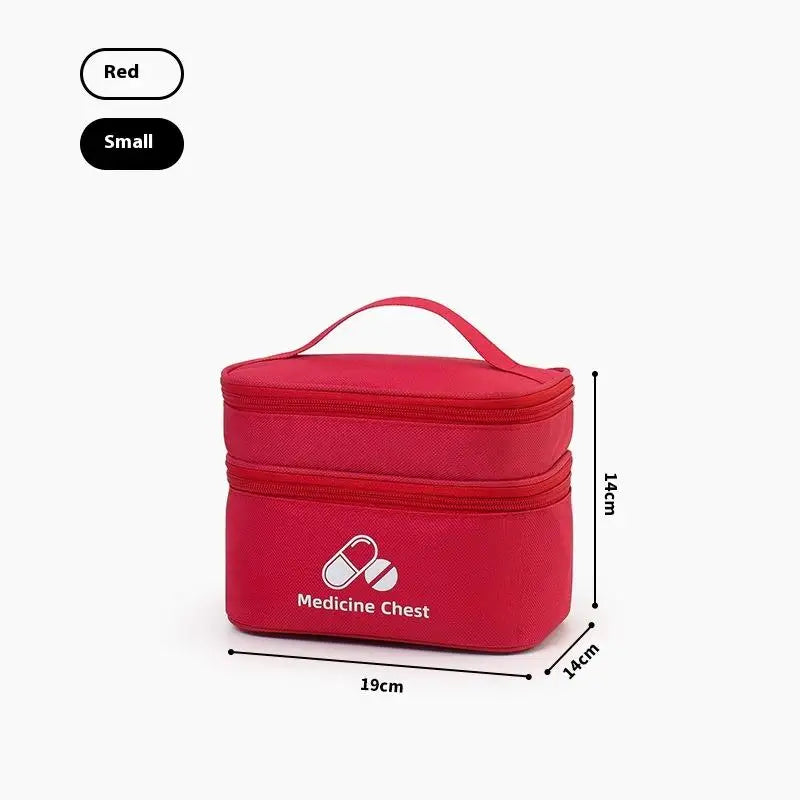 Home Travel First Aid Kit Double Layer Classification Storage Drug Sorting Bag Oxford Cloth Epidemic Prevention Pouch Oasis Select S Red