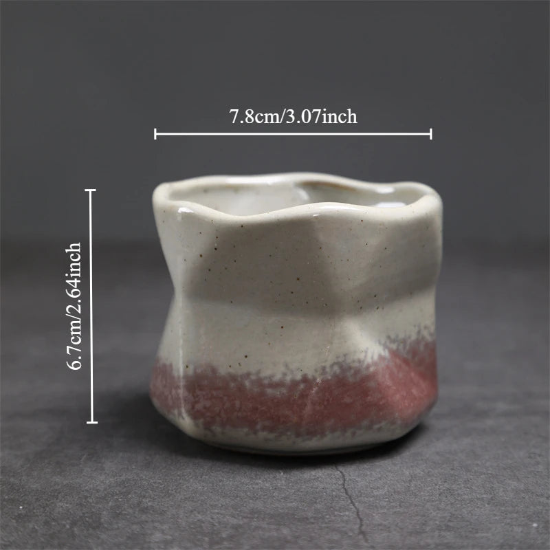 Kiln Turned Coffee Cup Kiln Turned Small Cup Kung Fu Tea Bowl Retro Ceramic Tea Cup Hot Sale Stoneware Master Cup Oasis Select transparent powder 170ml