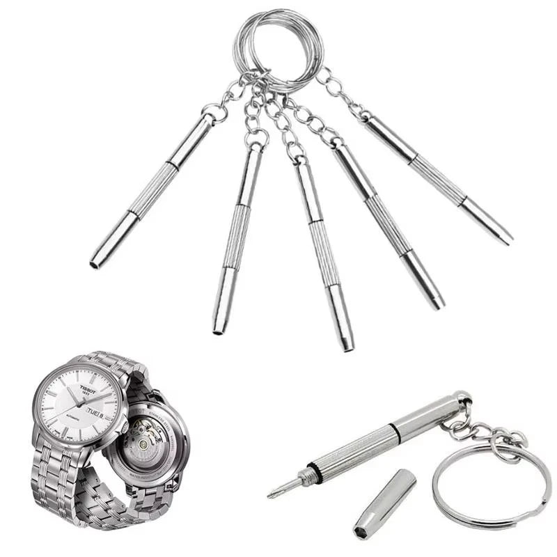 1-10Pcs Steel Glasses Screwdriver Eyeglass Screwdriver Watch Repair Kit with Keychain Hand Tools Precision Screwdriver Tools Oasis Select