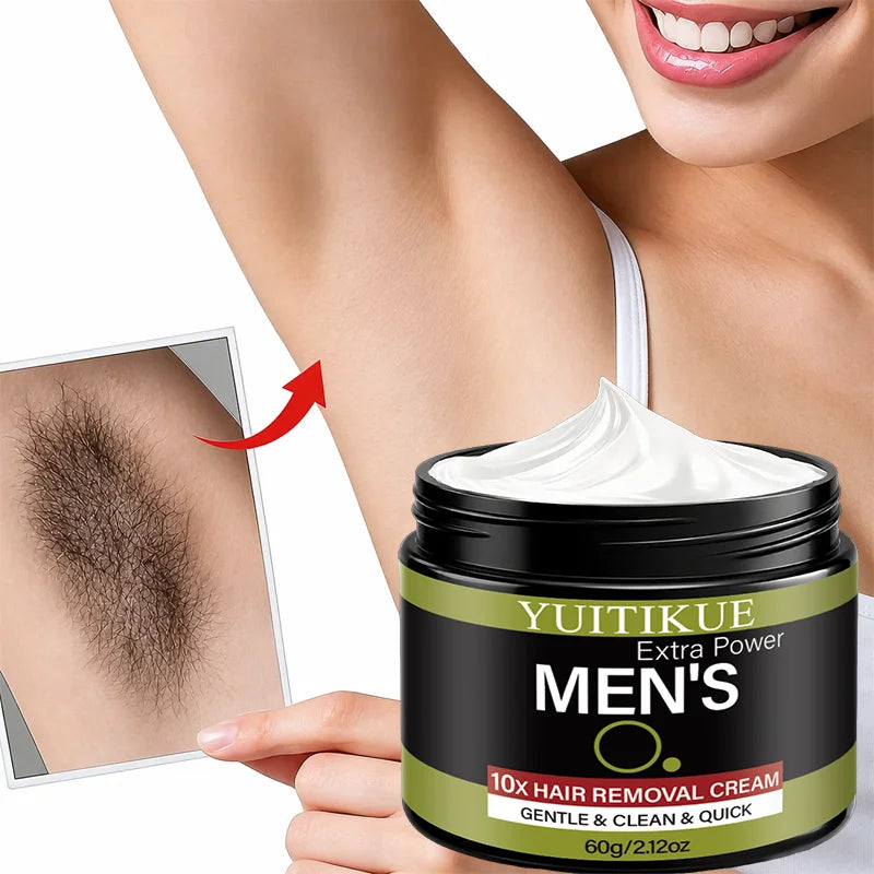 YUITIKUE Extra Power Men's Hair Removal Cream, Mild & Clean, Dissolves Hair Gently, No Irritation for All Skin Types Oasis Select