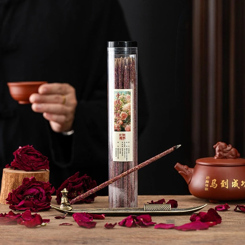 1 Box 40pcs Natural Handmade Rose Incense Sticks Organic Lavender, Jasmine, Osmanthus Home Fragrance Stick Incenses Oasis Select
