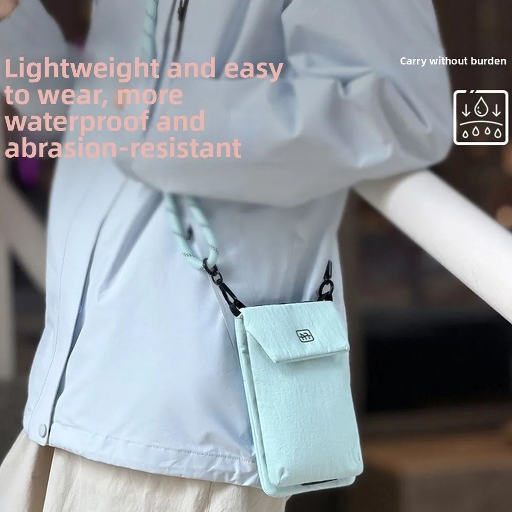 Nylon Mobile Phone Bag Waterproof Vertical Storage Crossbody Bag Zipper Closure Lightweight Phone Purse Women's Use Oasis Select