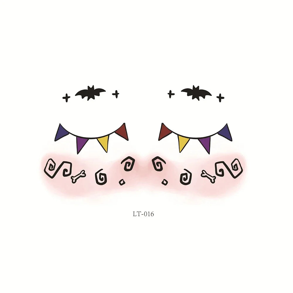 Halloween Transfer Tattoos Face Decoration Party Funny Stickers Suitable For Temporary Makeup Embellishment Party Dress Up Oasis Select 16