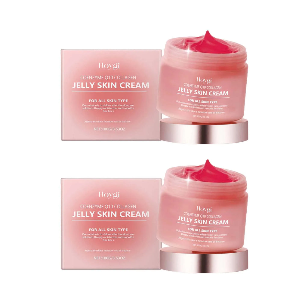 Collagen Jelly Cream Deeply Moisturizing Smooth Skin Tightening Fade Fine Lines Soothing Brightening Hydrating Facial Gel Cream Oasis Select 2Pcs