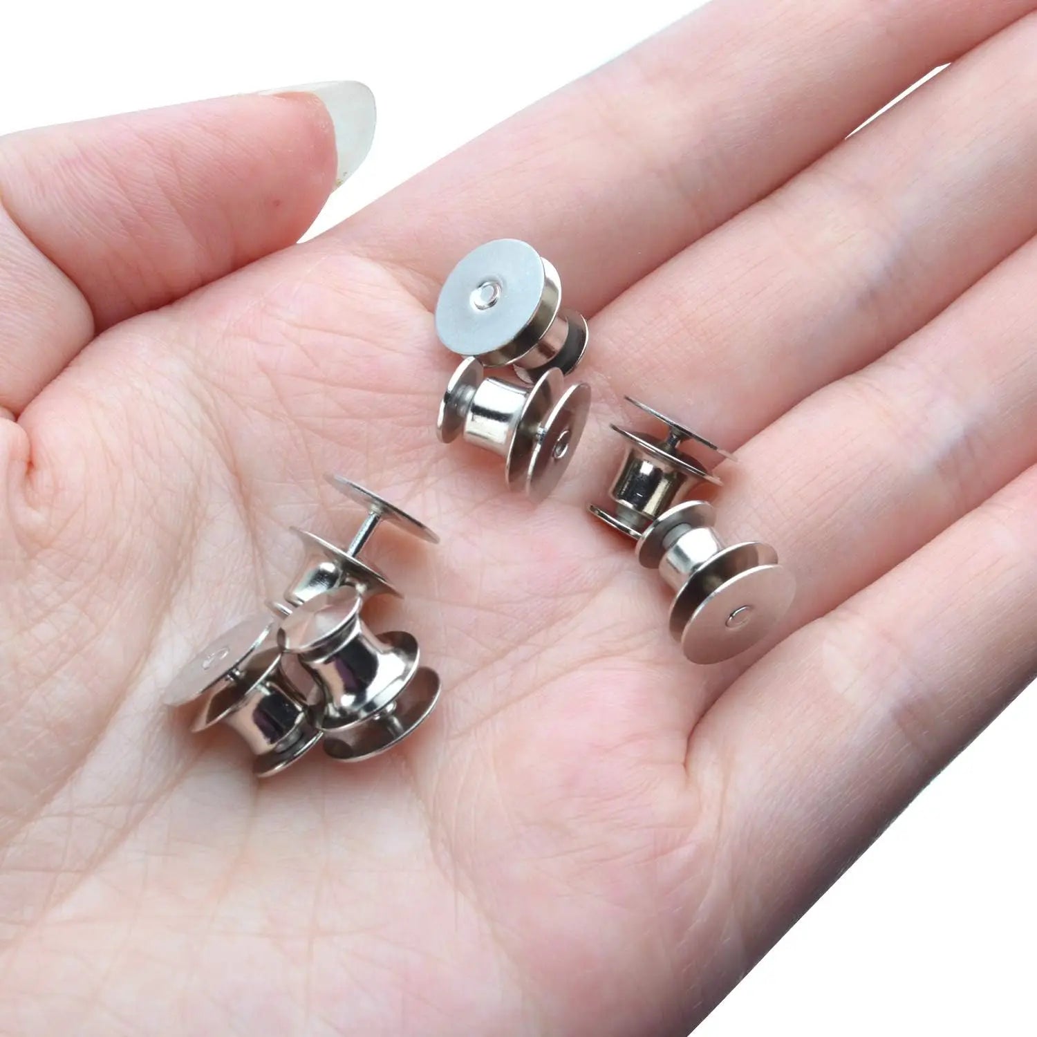 40pcs Platinum Colors Clutch Pin Backs with Tie Tacks Blank Pins Kit, Locking Bulk Metal Pin Keepers Locking Clasp Oasis Select