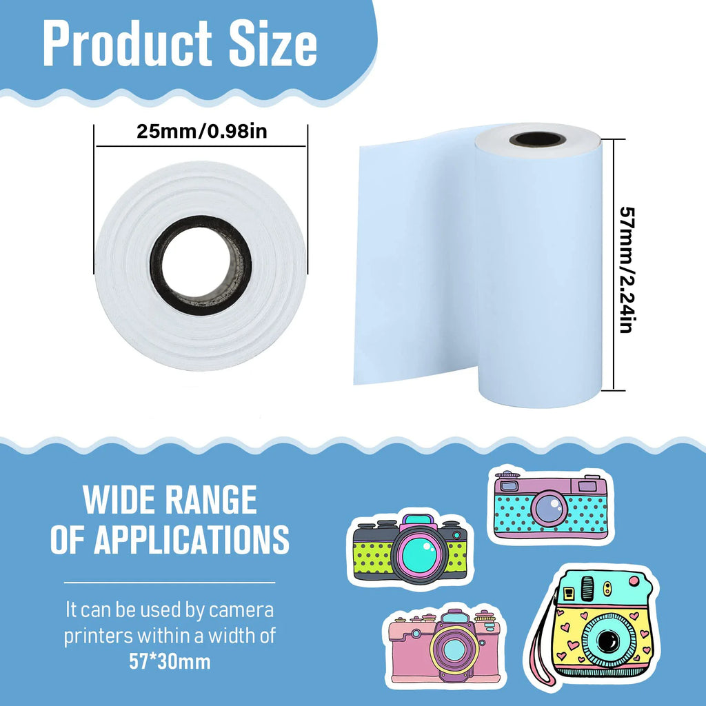 Mini Printer Thermal Paper Label Sticker Colorful Adhesive Self-adhesive Paper For Wireless Bluetooth Photo Inkless Printer 57mm Oasis Select