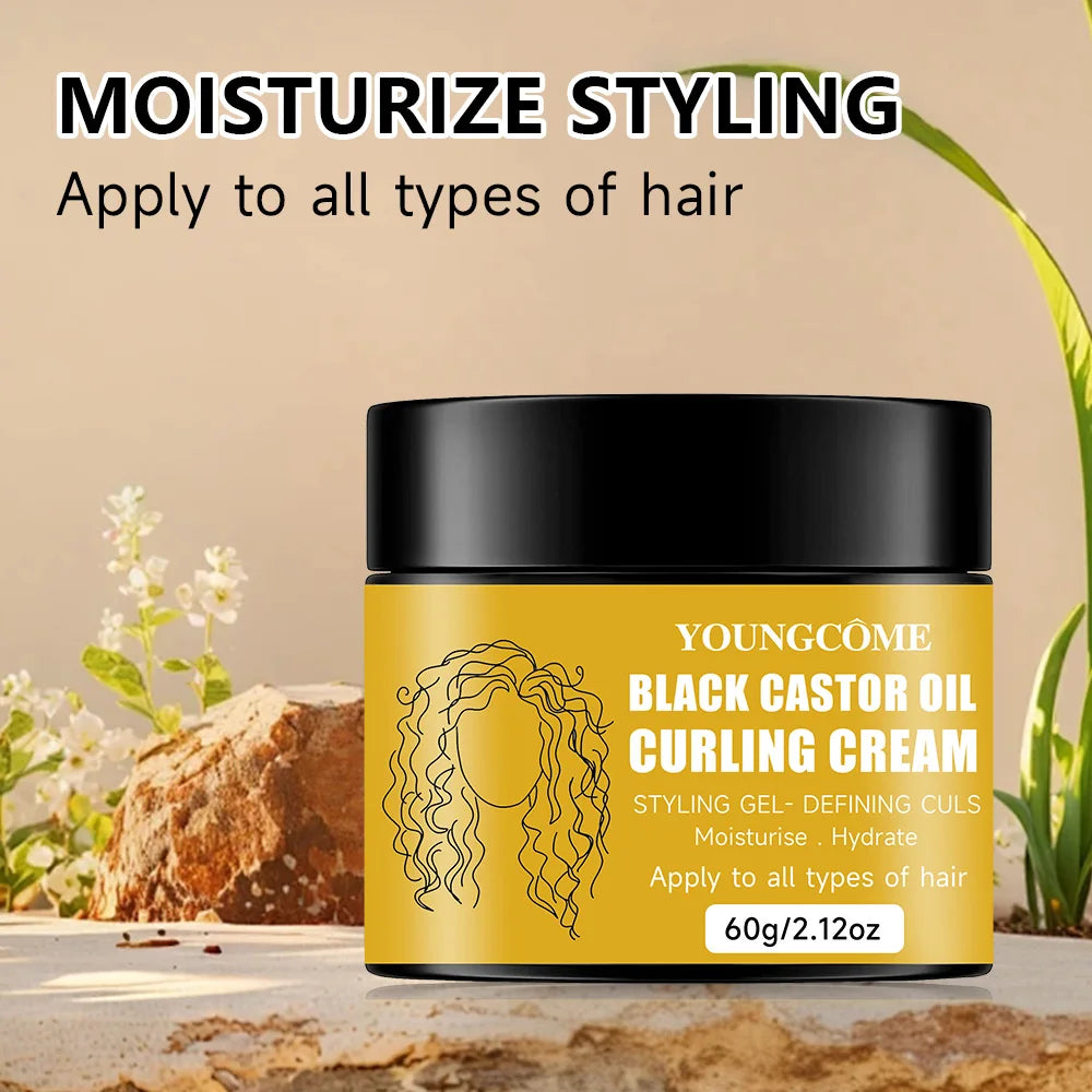 Black Castor Oil Curl Defining Cream – Anti-Frizz & Hydrating Curl Defining Cream Oasis Select