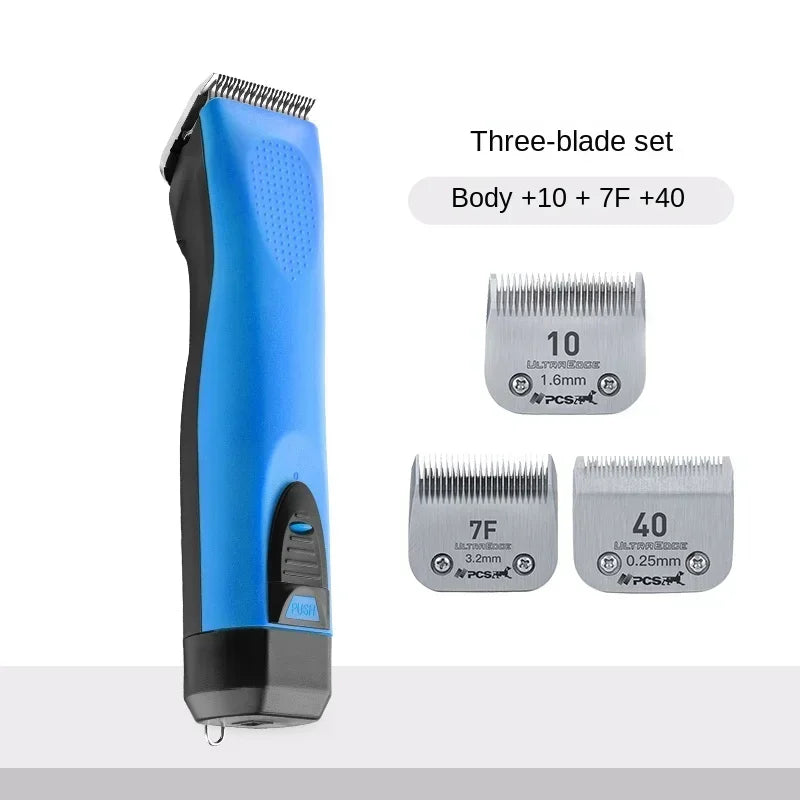 Professional Shaver Pet Electric Clipper Dog Electric Clipper Plug-in Dual-use Cat Teddy Shaver Electric Pusher CP-9060 Set Oasis Select blue As picture 4 EU plug