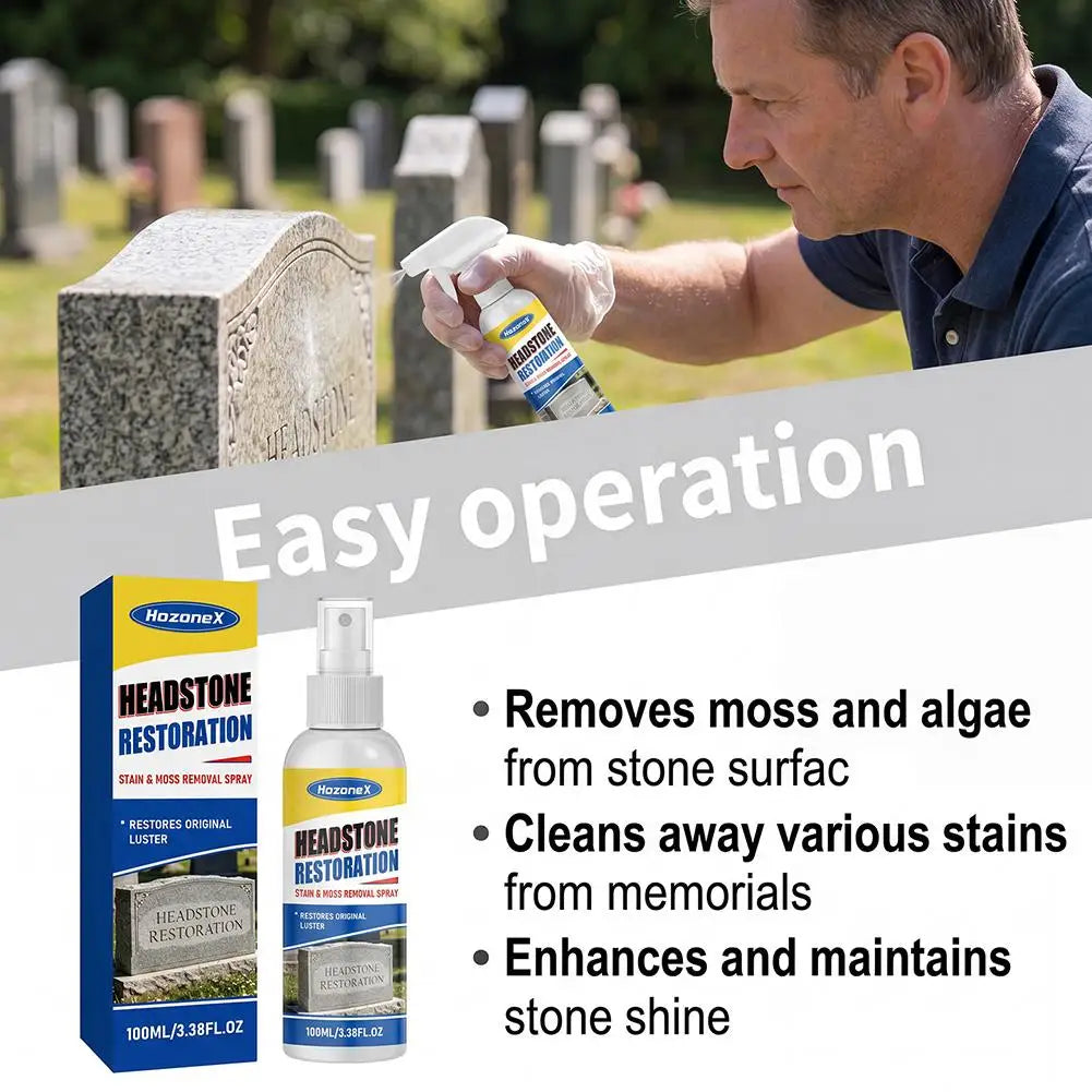 Headstone Restoration Cleaner Spray – Moss & Stain Remover