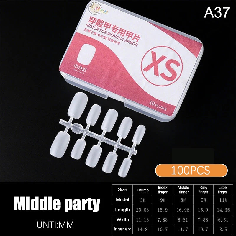 100pcs Clear Press-On Nail Tips – Full Cover Ultra-Thin False Nails