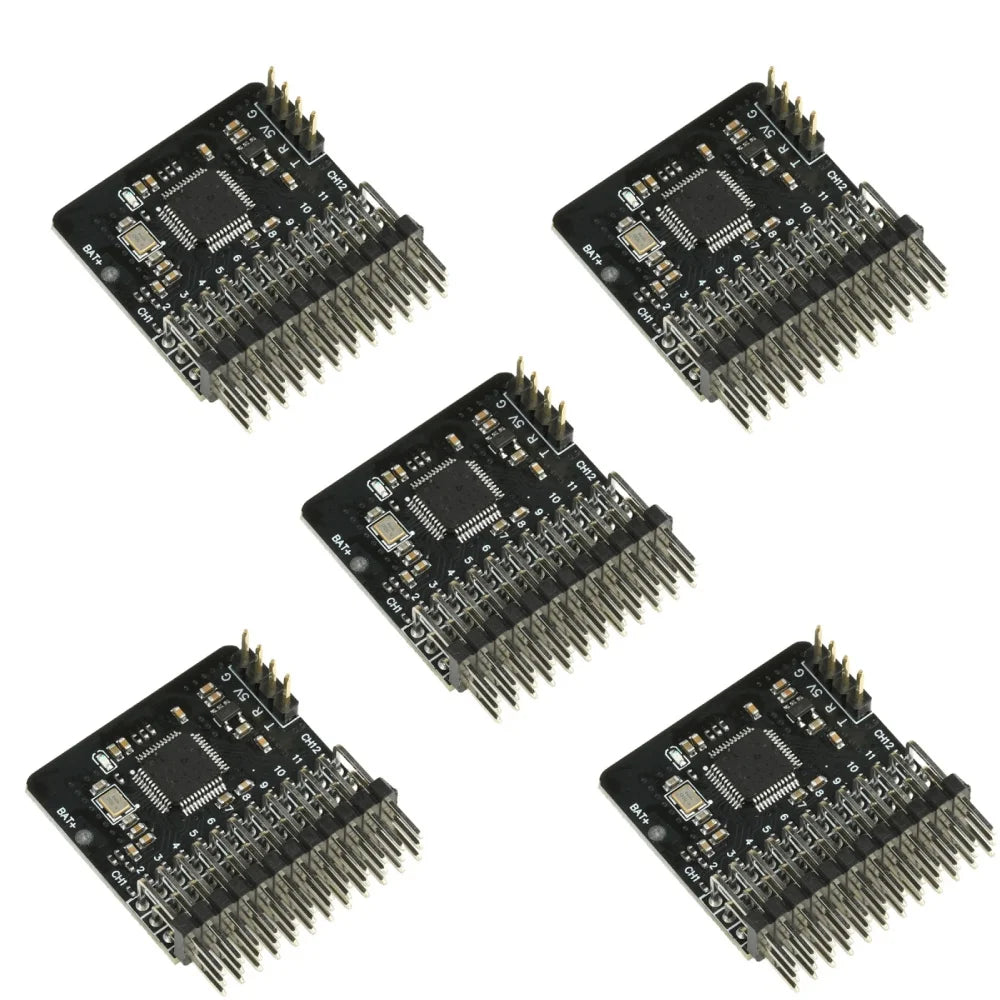 CRSF ELRS 12 Channel PWM Adapter Board with 12 PWM Outputs BEC 5V Power Supply for RC Models Oasis Select 5pcs