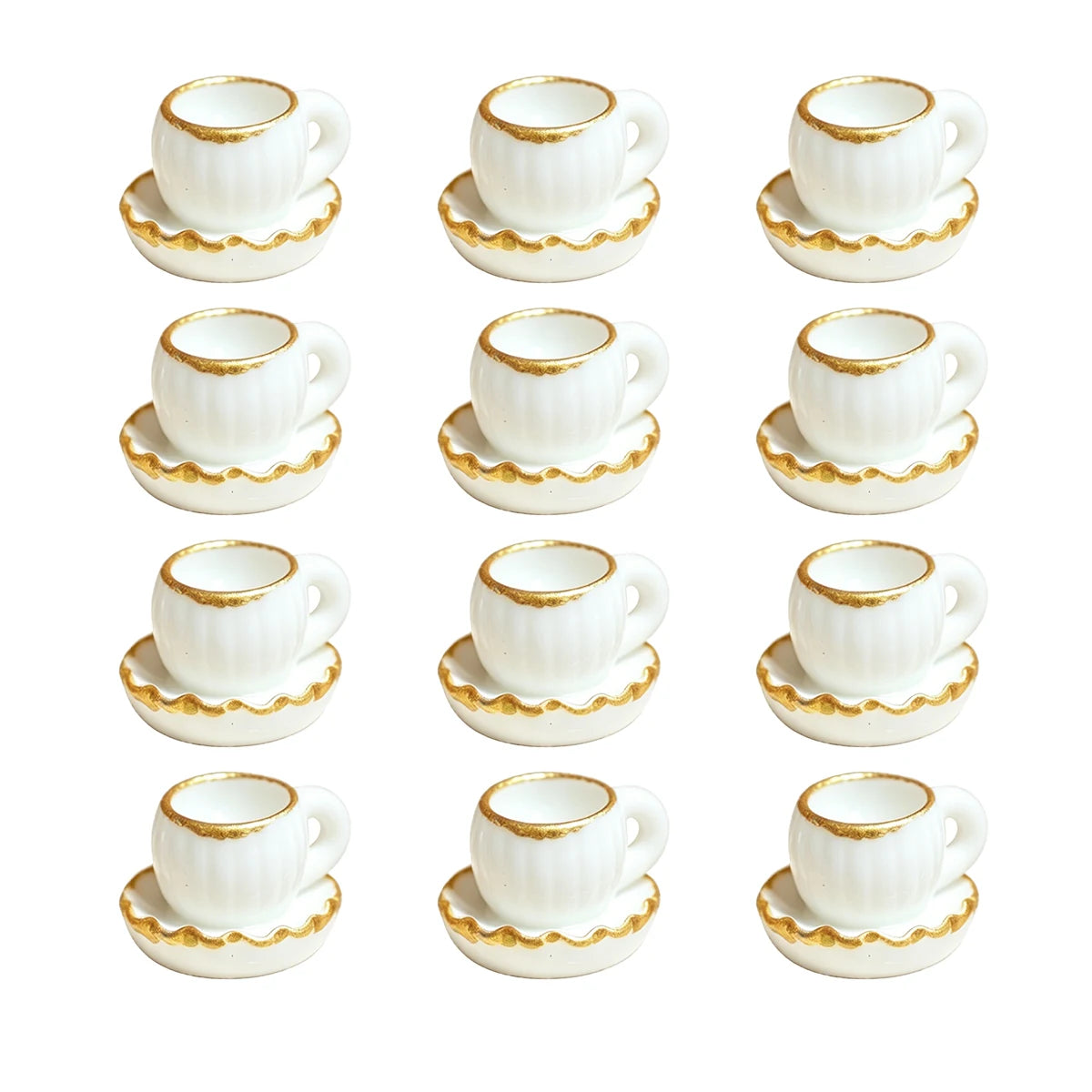 1:12 Scale Resin Miniature Coffee Cup Dollhouse Decor Realistic Mini Food Simulation DIY Craft Kawaii Terrarium Gift Collectible Oasis Select 12pcs
