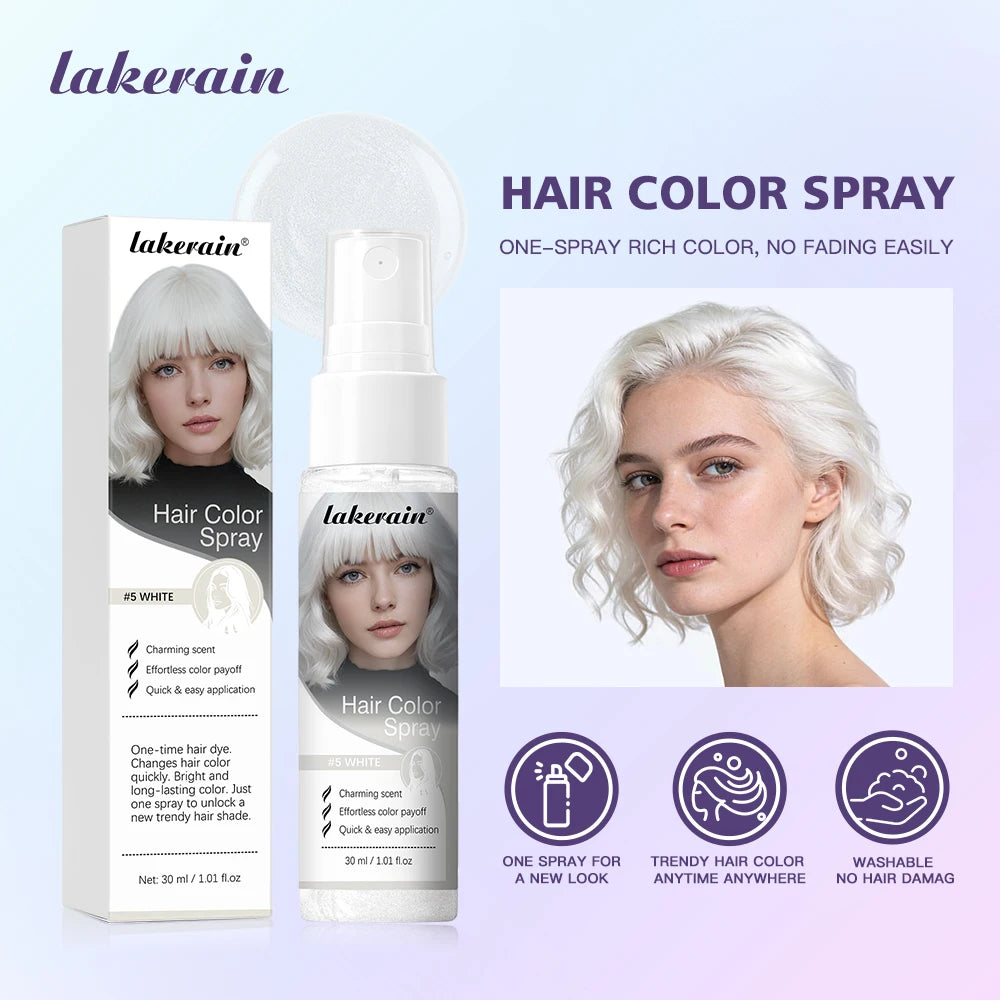 8 Colors Temporary Hair Color Spray One-Time Disposable Hair Dye Washable DIY Hair Styling Liquid Spray for Party Cosplay Hallow Oasis Select
