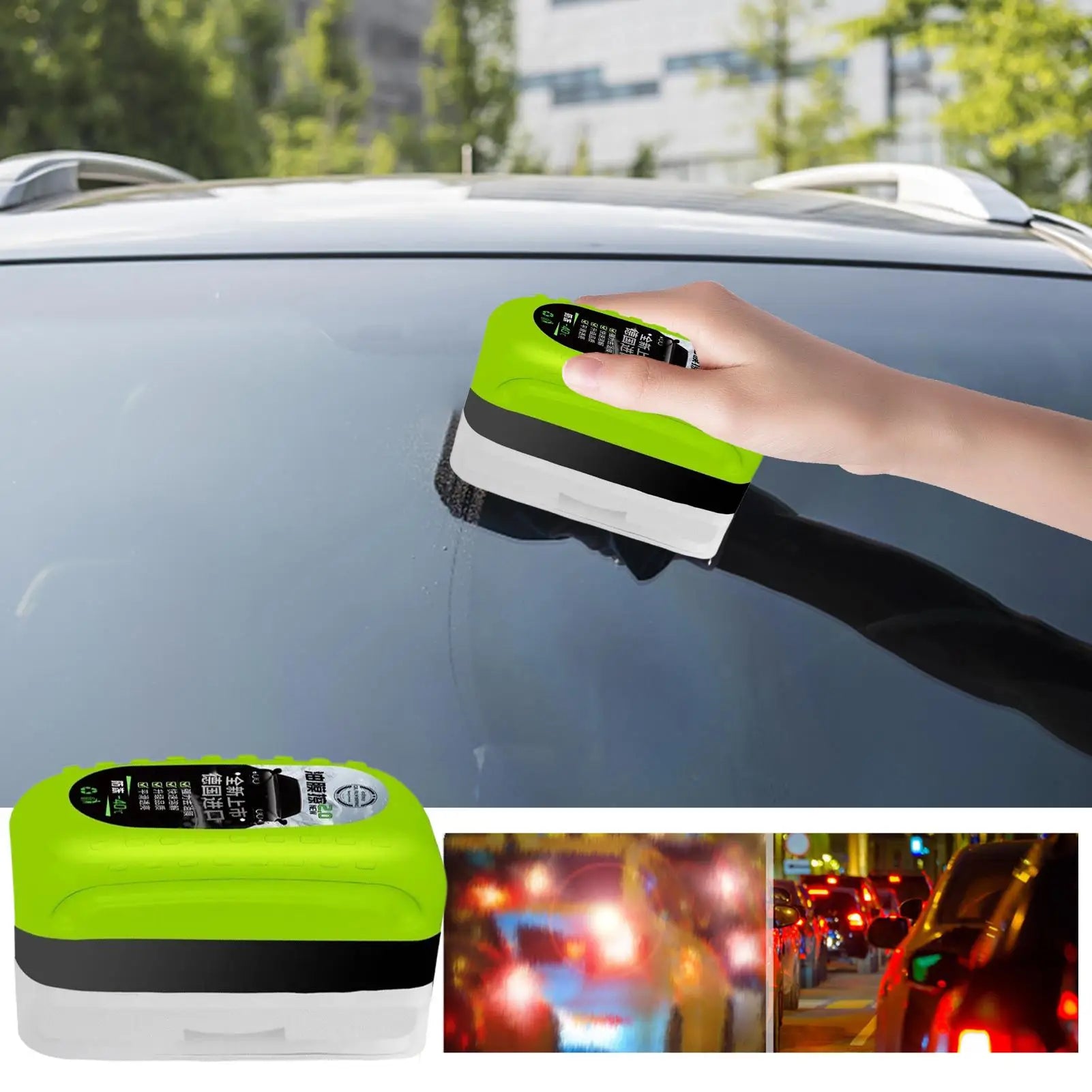 Car Glass Oil Film Cleaner Powerful Car Glass Cleaner Brush 50ml Labor-Saving Window Cleaner Automotive Windscreen Cleaner Oasis Select