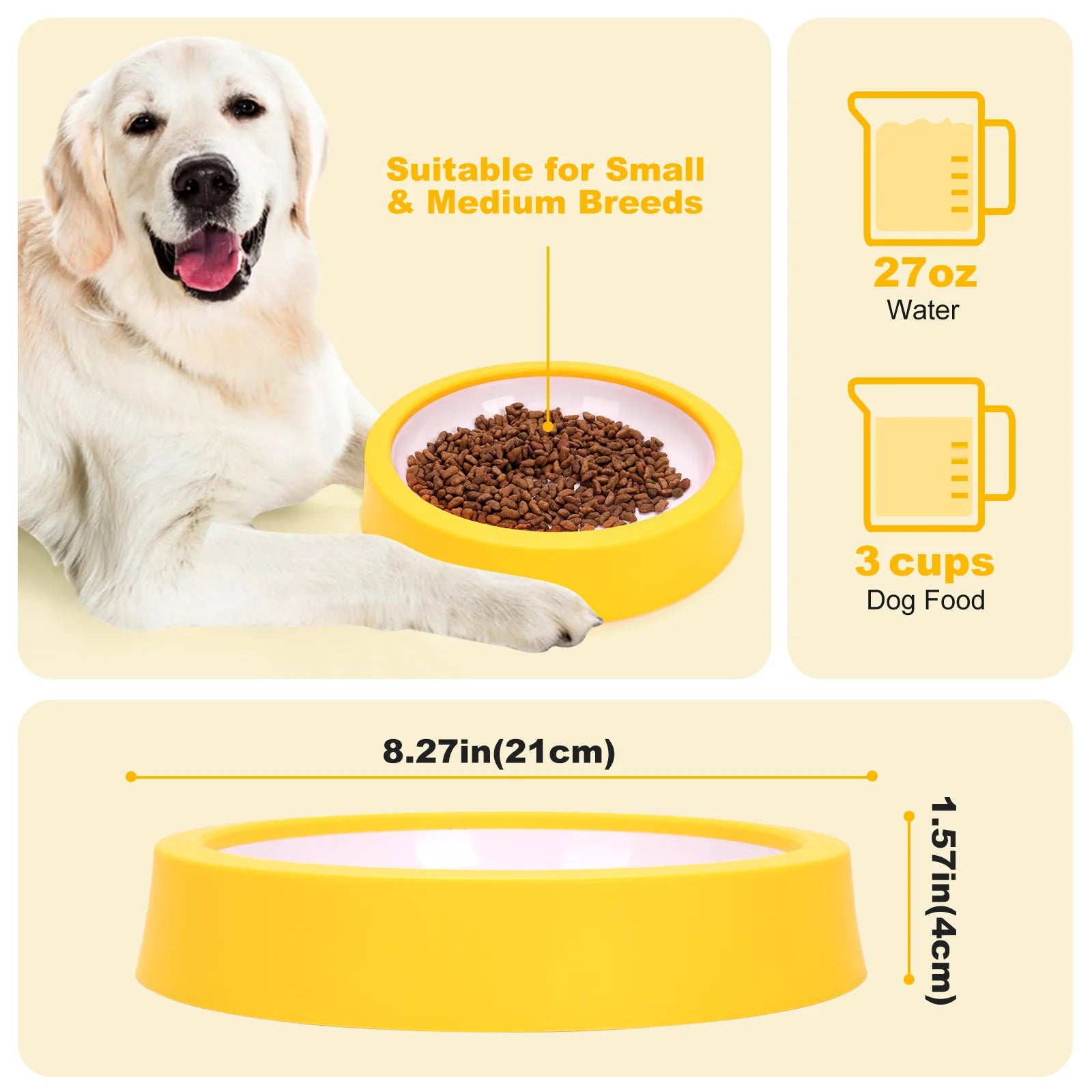 Pet cat and dog feeding bowl, small and medium-sized dog anti-spill dog bowl, PP material, easy to clean Oasis Select