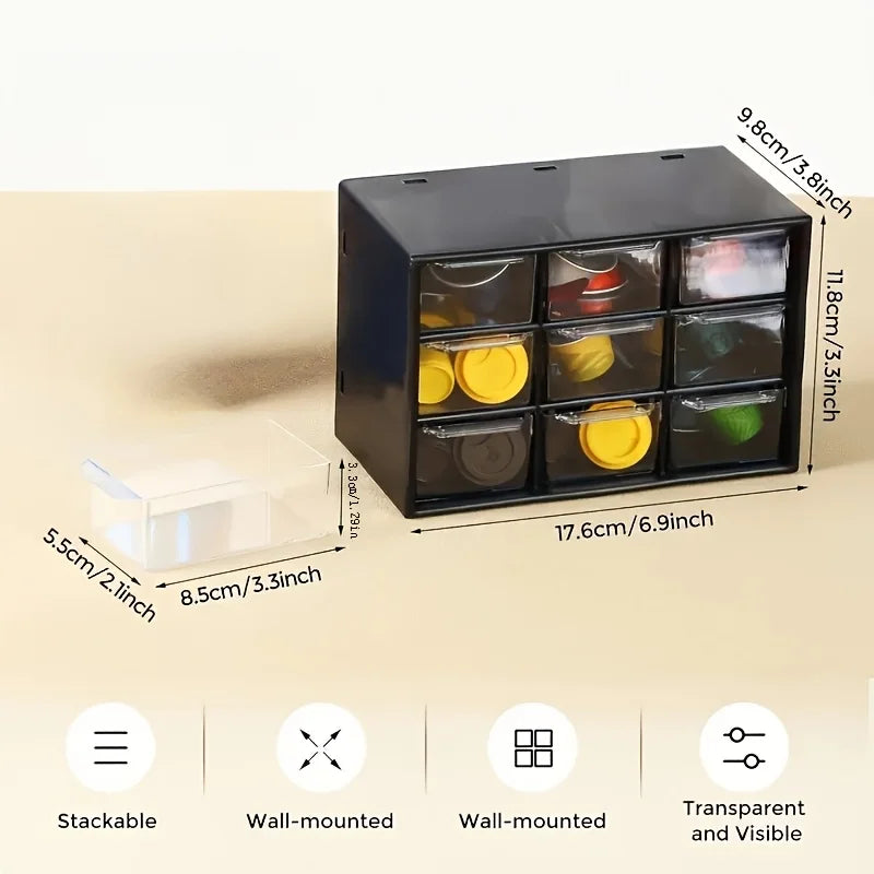 Dustproof Multi-Grid Desktop Drawer Organizer - Portable Storage Box for Jewelry, Cosmetics, Desk Drawer Organizer Box Oasis Select