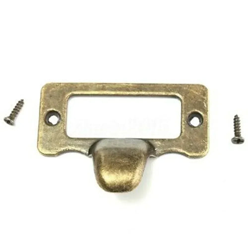 High Quality 10 PCS Label Pulls 48mm*35mm Vintage Antique Brass Antique Style Cabinet Cupboard Name Card Holder Oasis Select China Mainland