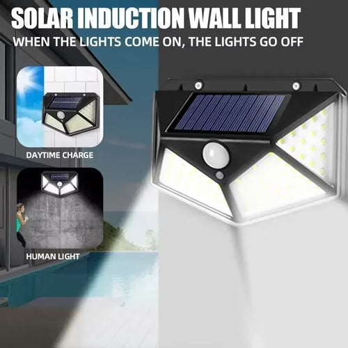 100 LED Solar Wall Light | Waterproof Motion Sensor Outdoor Solar Wall Light Oasis Select