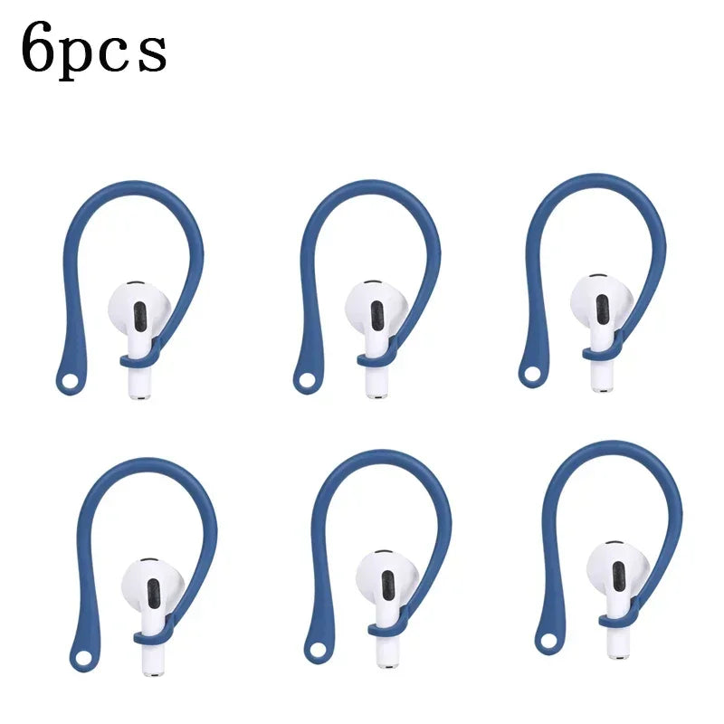 1/3/6Pairs Anti-Lost Earphone Silicone Earhook For Airpods Earpods Loop Clip Headset EarHook Replacement Headphone Accessories Oasis Select 3 pairs Blue