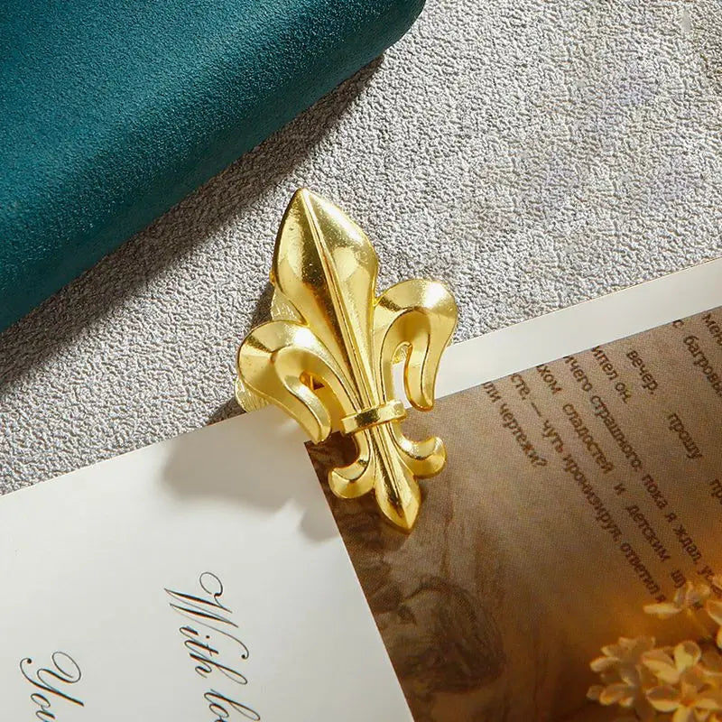 Iris Exclusive Retro Hand Account Clip Zinc Alloy Student Office Long Tail Folder Sticky Note Storage Clip Oasis Select Gold 1pcs