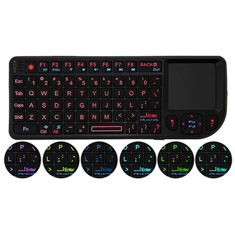 AyeBeau RGB Mini Wireless Keyboard Touchpad | French Spanish Russian