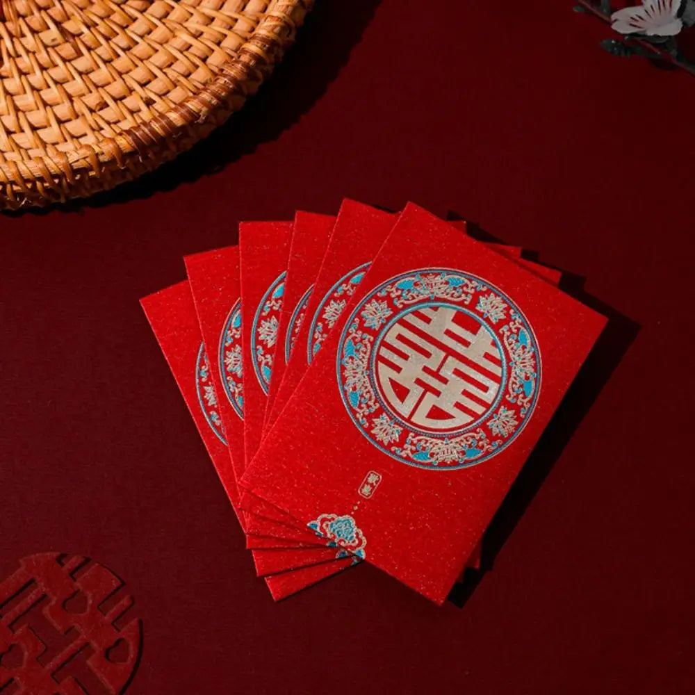 20pcs New Trendy Multiple Patterns Money Pocket Lucky Money Good Luck Blessing Bag Best Wishes Red Envelope Chinese Wedding Oasis Select 03